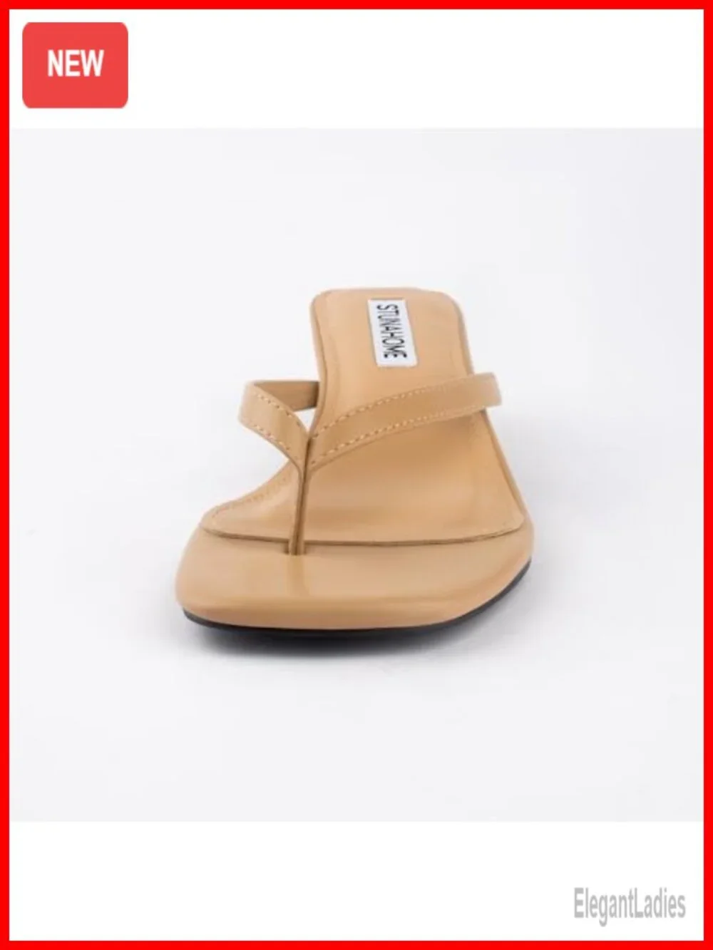 Kitten Heel Thong Sandals PU Leather Comfort Slip-On Women